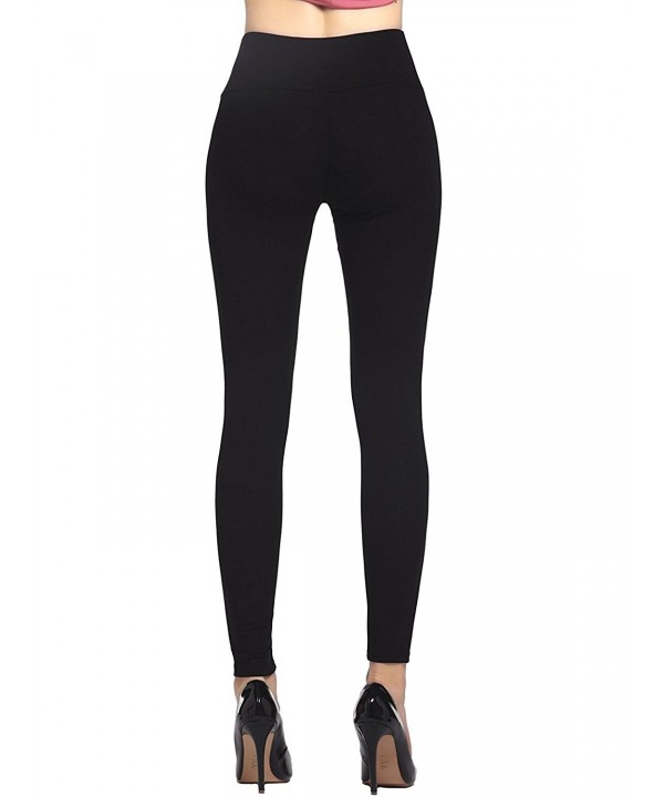 Womens High Waisted Workout Yoga Cotton Leggings Pants - Black ...