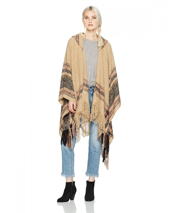 Angie Womens Hooded Poncho Cardigan