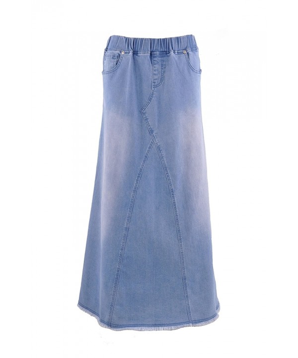 Love Blue Long Jean Skirt - CT184W8OZ4K