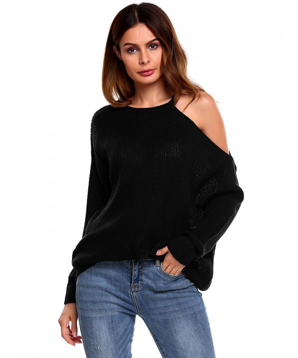 Elesol Shoulder Pullover Knitted Sweater