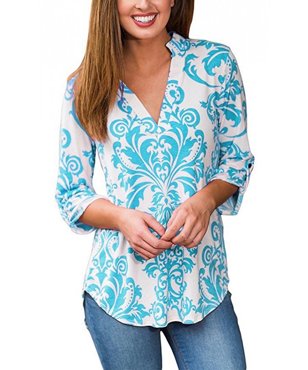 Angashion Womens Casual Floral Sleeves