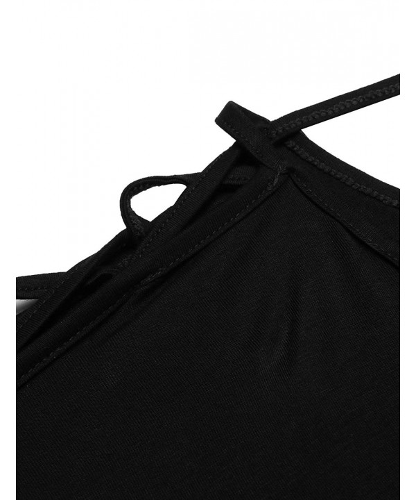 Women V Neck Cut Out Shirts 3/4 Sleeve Cold Shoulder Open Back Blouse ...