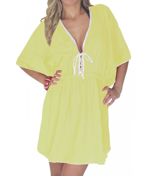 LEELA Rayon Bikini Yellow Swimsuit