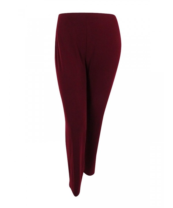 Womens Relaxed Fit Wide Leg Dress Pants - Marooned - C518228SG8X