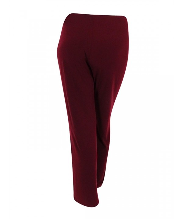 Womens Relaxed Fit Wide Leg Dress Pants - Marooned - C518228SG8X