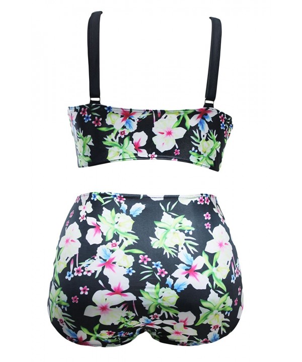 Women's Bikini Set Boho Tropical Floral High Waist Swimsuit Plus Size ...
