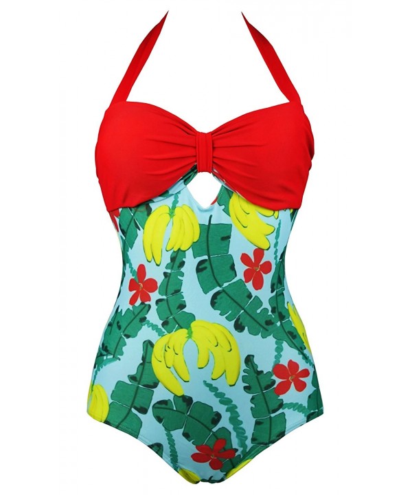 COCOSHIP Vintage Contrasting Swimsuit Maillot