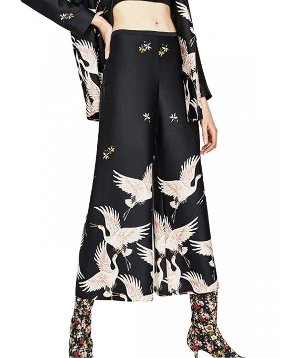 BerryGo Womens Print Loose Culottes