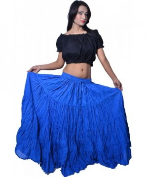 12 Yard American Tribal Gypsy Belly Dancing Cotton Skirt - CF11TM0JO2L