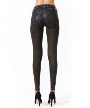 Kill City Women's Waxed PU Coated Leather Look Emo Skinny Jeans ...