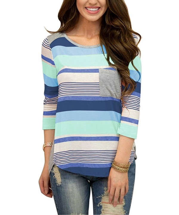 MIROL Womens Striped Blouses Spring