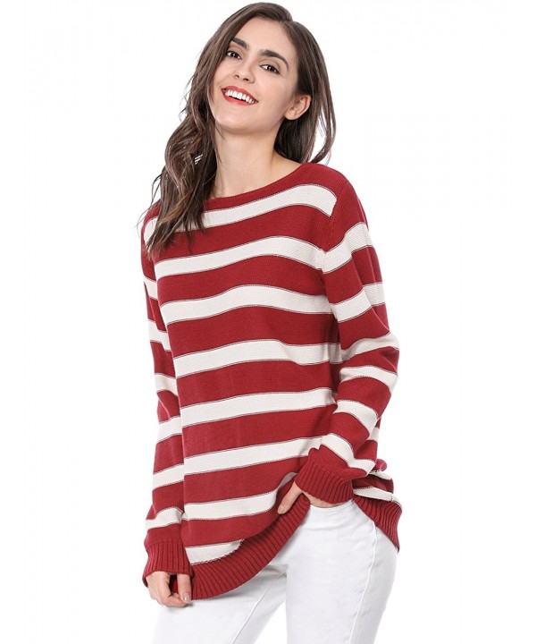 Allegra Sleeves Shoulder Striped Sweater