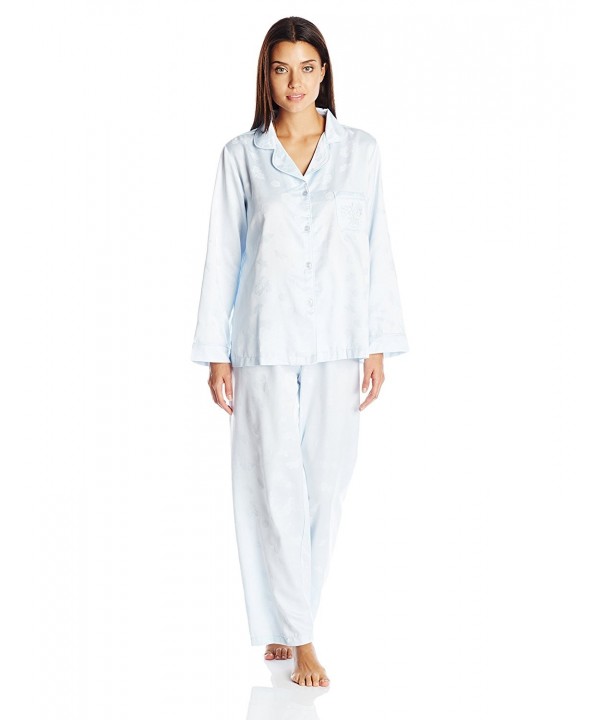 Women's Brushed Back Satin Pajamas- Blue Sky - CM120ORS1QP