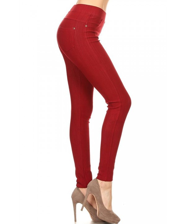 Leggings Depot Premium Jeggings Burgundy