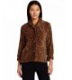 Casual Moments Womens Button Leopard