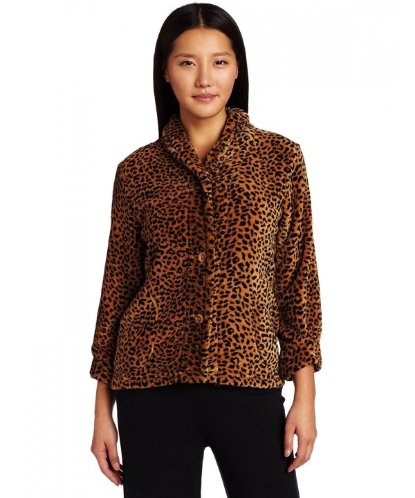 Casual Moments Womens Button Leopard