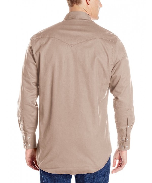 Men's Flannel Lined Workshirt - Khaki - CU12MZJUVBG