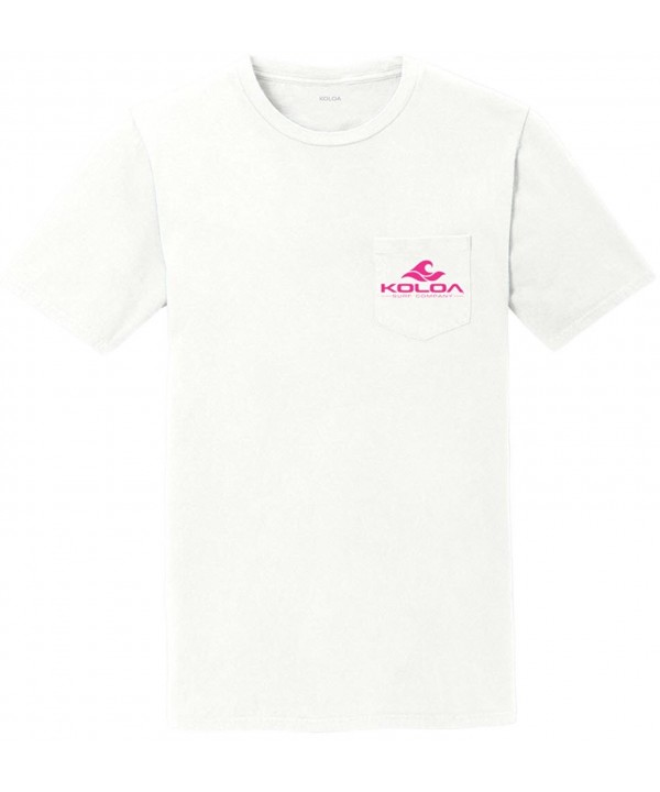 Classic Pigmant Pocket T Shirt White pink XL