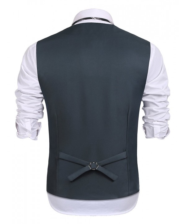 Men's Business Suit Vest-Slim Fit Skinny Dress Waistcoat - Grey ...