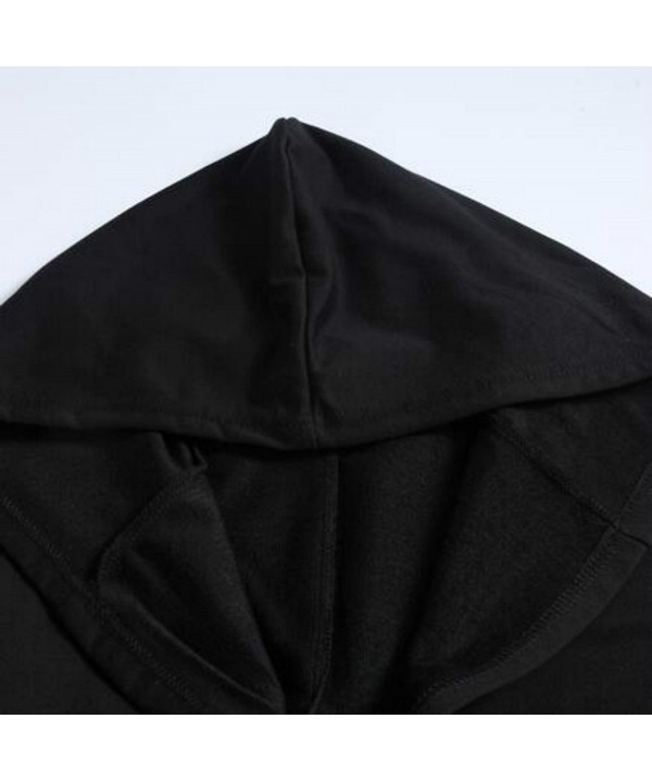 Men's Fashion Long Cape Cardigan Sweatshirt Hoodie Black Cloak ...