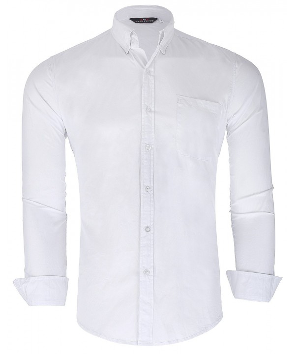 Mens Casual Dress Shirts Slim Fit Style - Pj56-white - C712N7WA18I