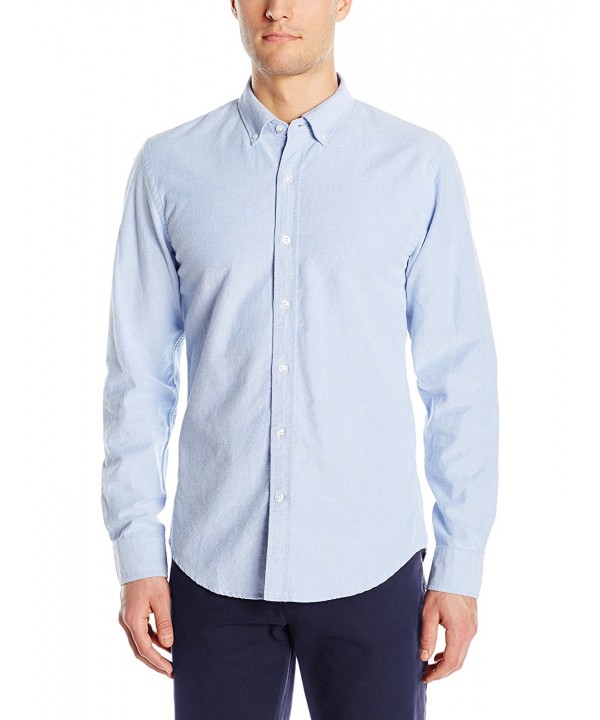 Men's Slim-Fit Long-Sleeve Solid Oxford Shirt - Blue - CT12LHF6YIP