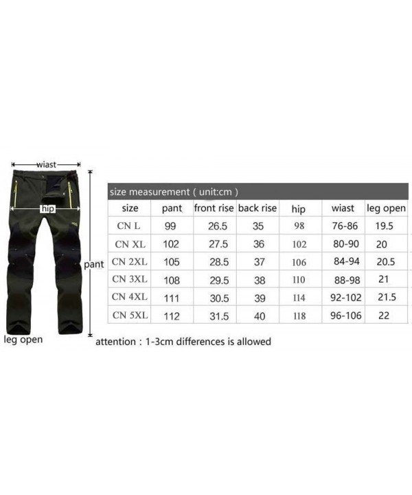 Mens Fleece Lined Thermal Pants Water Repellent Hiking Sking Softshell ...