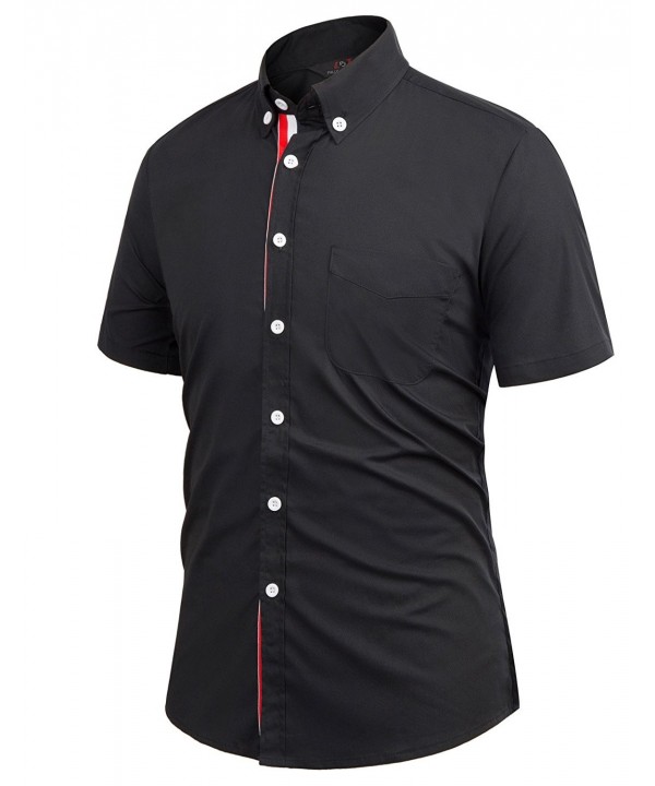 Paul JonesMen's Shirt Men's Casual Slim Fit Dress Shirts Short Sleeve ...