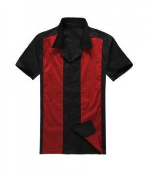 American Style Vintage Western Hip Hop Cowboy Shirts Black Red Men's ...