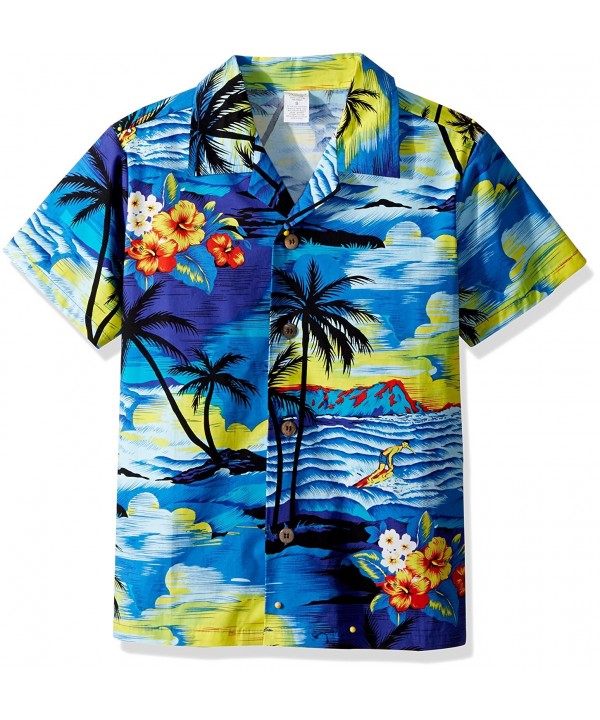 Palm Wave Hawaiian Shirt Sunset