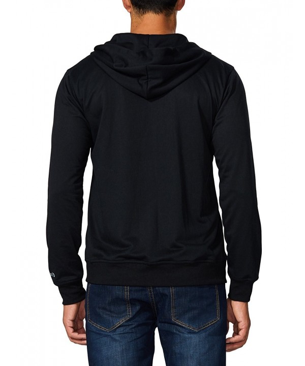 Men's Slim Fit Lightweight Full Zip Hoodie Sweatshirt - Black - C418696EADQ