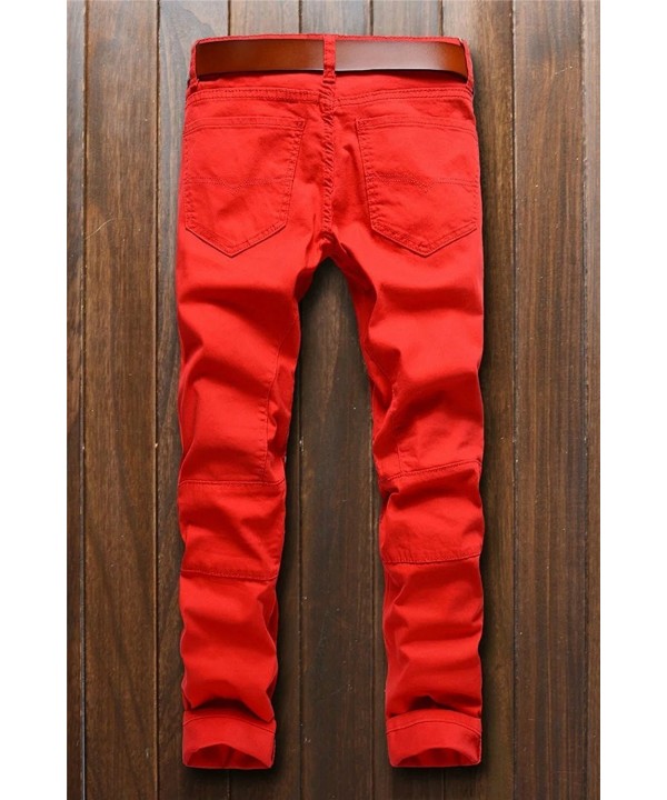 Betuslinec Men's Fashion Ripped Slim Skinny Biker Jeans With Zipper ...