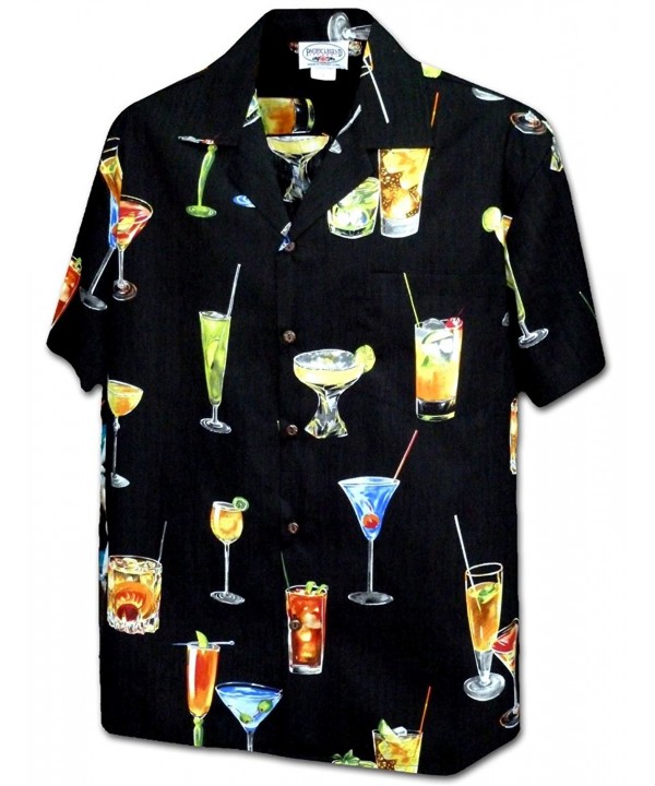 Hawaiian Shirt with Tropical Drinks 3948 BLACK 2XL