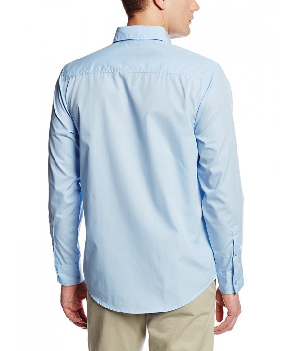 Men's Long Sleeve Dress Shirt - Light Blue - CG11DFTG5H7