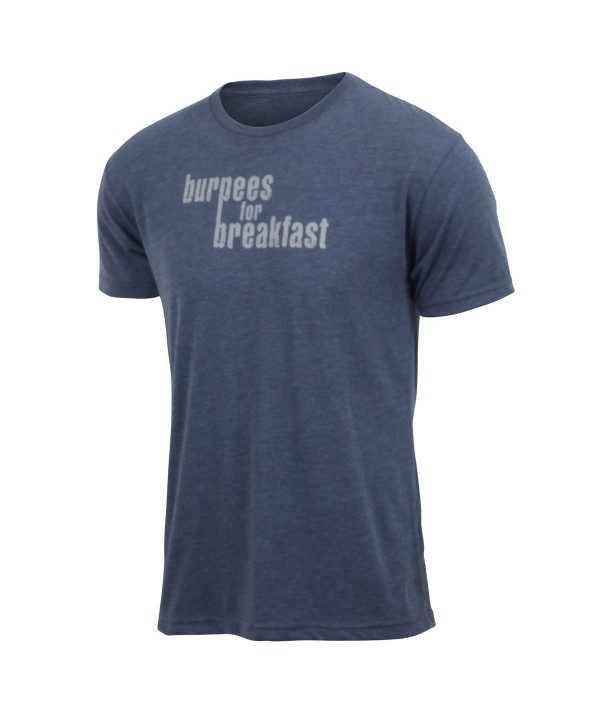 Burpees Breakfast Indigo Triblend T shirt