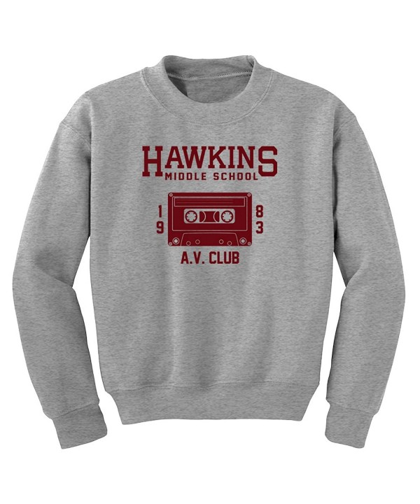 Hawkins Middle School Av Club Sweatshirt Heather Grey Cy188i4nqaq