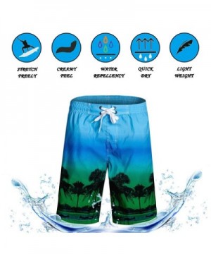 Men's Swim Trunks Palm Tree Beach Shorts with Mesh Lining and Pockets ...