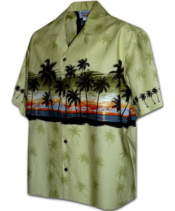 Hawaiian Shirt Tropical Sunset 3511Sage
