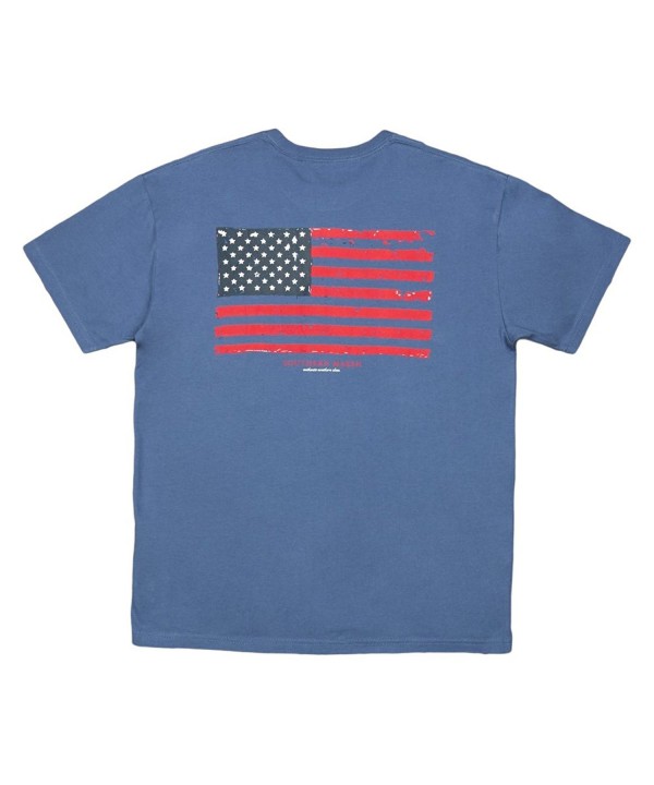 Vintage Flag Short Sleeve T-Shirt - Blue Stone - C7129G06AFJ