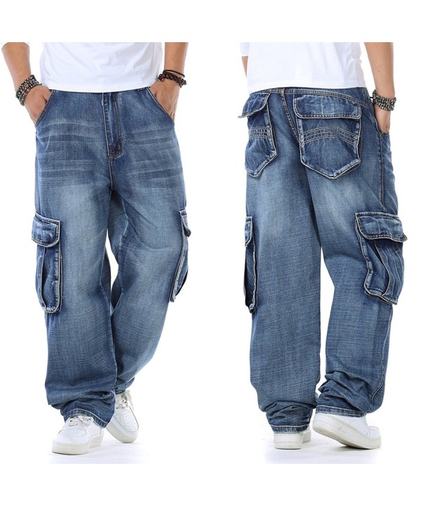Plus Size Mens Jeans Relaxed Fit Cargo Pants Big & Tall Loose Style ...