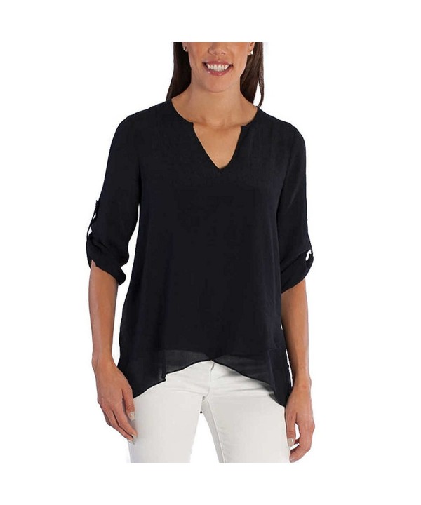 Fever Ladies Roll Tab Blouse