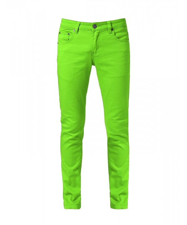 Men's Skinny Fit Jeans - Neon Green - CJ12DR2EXVV