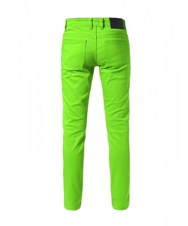 Men's Skinny Fit Jeans - Neon Green - CJ12DR2EXVV