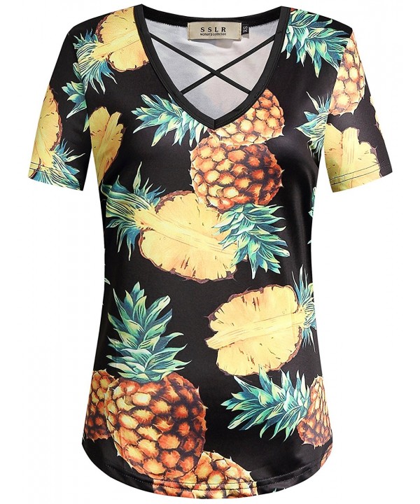 SSLR Womens Pineapples Casual Hawaiian