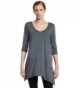 allen Womens Solid Angled Tunic