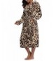 VIKEY Womens Fleece Hooded Bathrobe