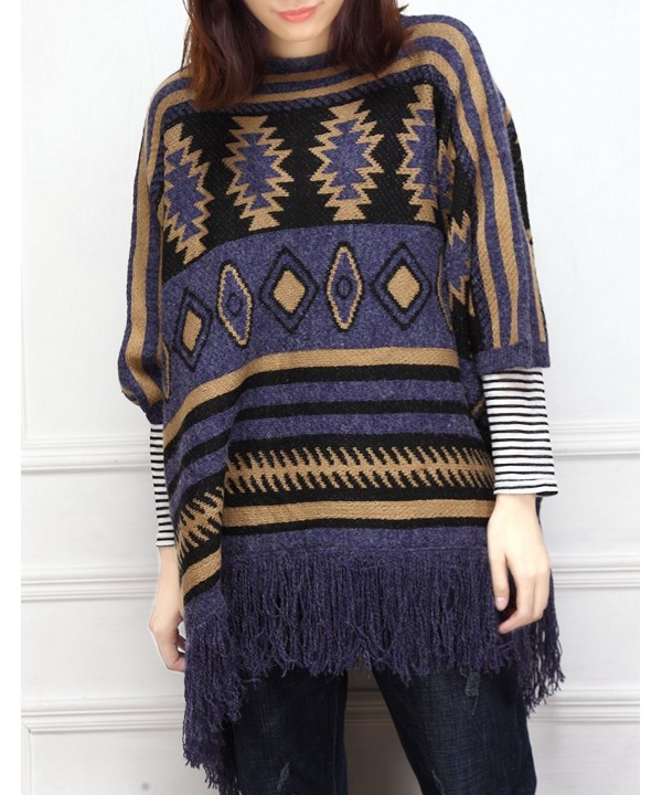 Stylish Knitted Pullover Poncho Sweaters