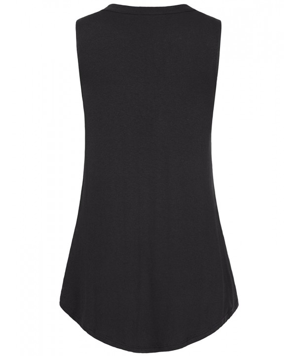 Womens Sleeveless Tunic Top-Solid Color V Neck A Line Casual Office ...