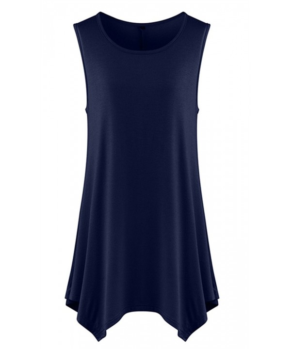 Women's Solid Basic Flowy Tank Tops Summer Sleeveless Tunic with ...