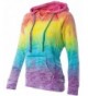 Womens Rainbow Stripe Burnout Hoodies